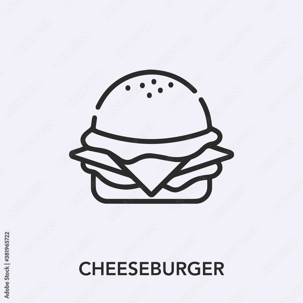 Fototapeta premium cheeseburger icon vector sign symbol