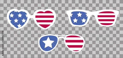 Sunglasses with american flag