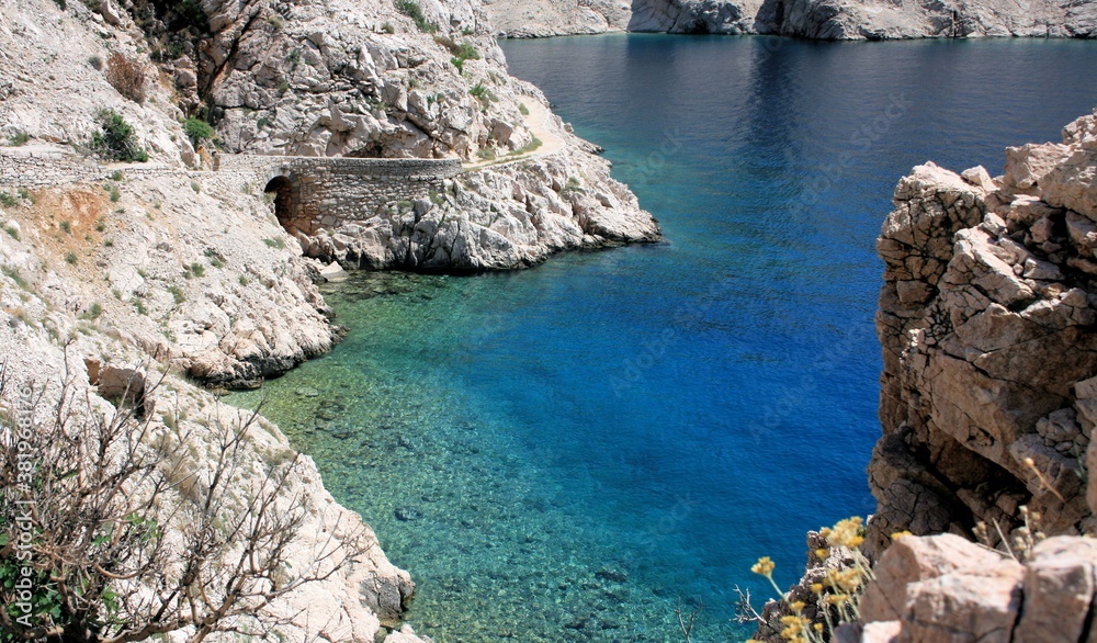 blue and green water, Zavratnica bay, Jablanac, Croatia blue and green water, Zavratnica bay, Jablanac, Croatia
