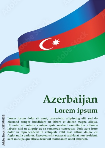 Flag of Azerbaijan, Republic of Azerbaijan. template for award design, an official document with the flag of Azerbaijan. Bright, colorful vector illustration