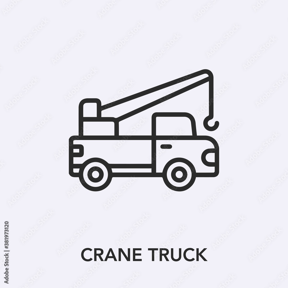 crane truck icon vector sign symbol