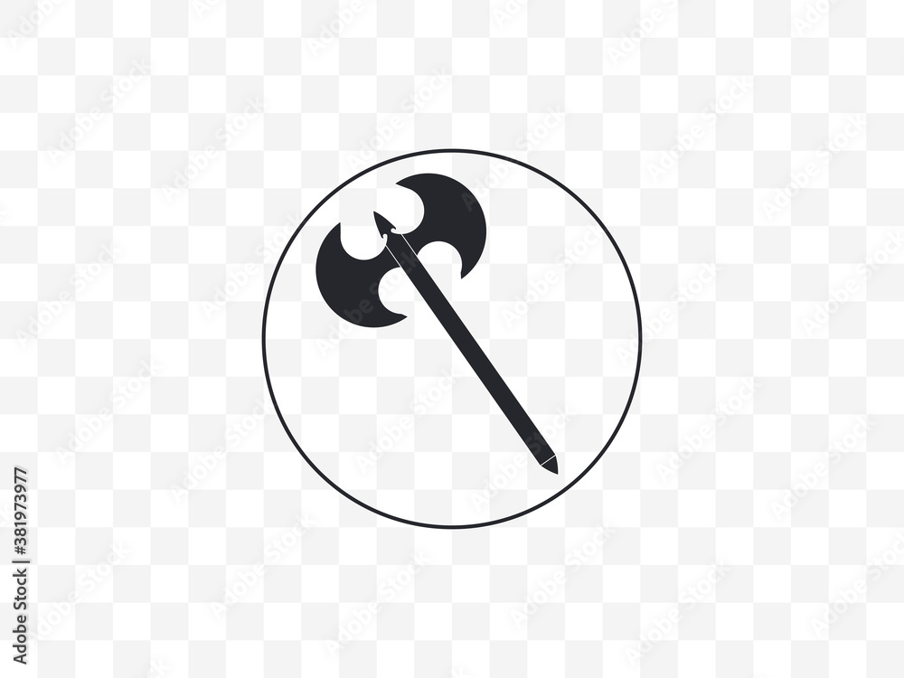 Axe, tool, fantasy, game icon. Vector illustration, flat design. Axe, tool, fantasy, game icon. Vector illustration, flat design.