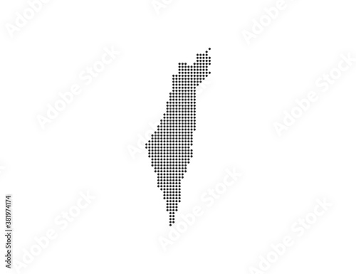 Israel, country, dotted map on white background. Vector illustration.