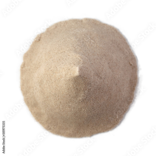 Pile of sand isolated on white background. Kinetic sand. photo