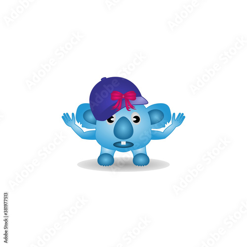 Schilderij op canvas Funny cartoon character with a bow on head