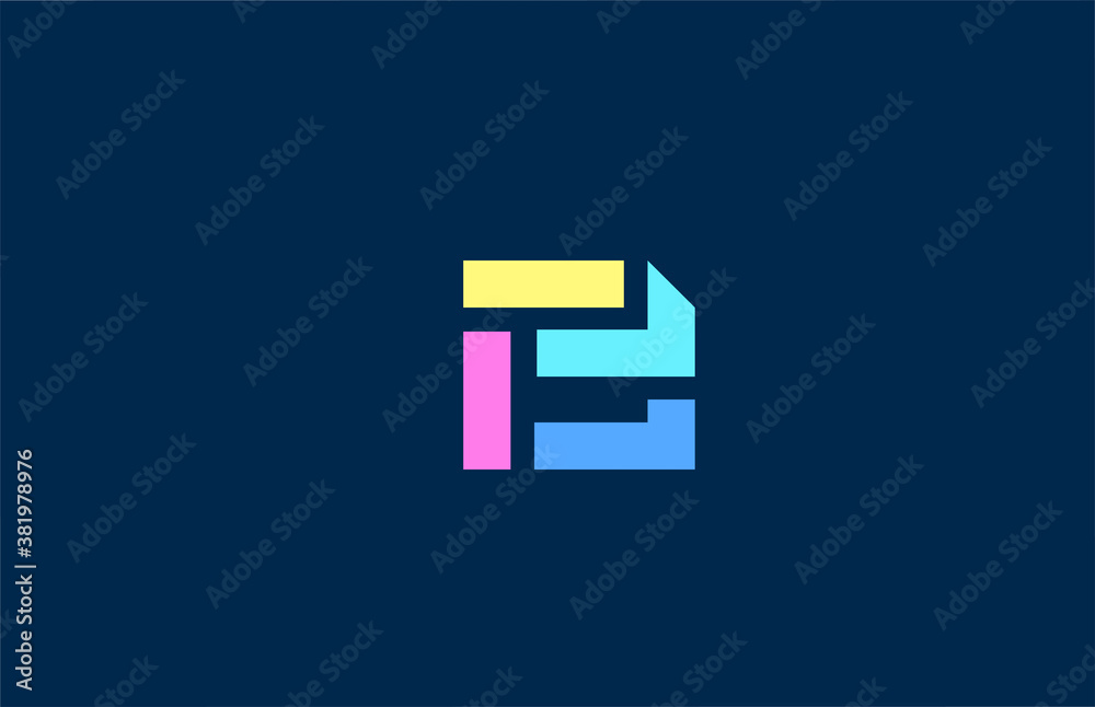 B alphabet letter logo icon in colorful geometric lines. Simple and creative colored design for business and company B alphabet letter logo icon in colorful geometric lines. Simple and creative colored design for business and company