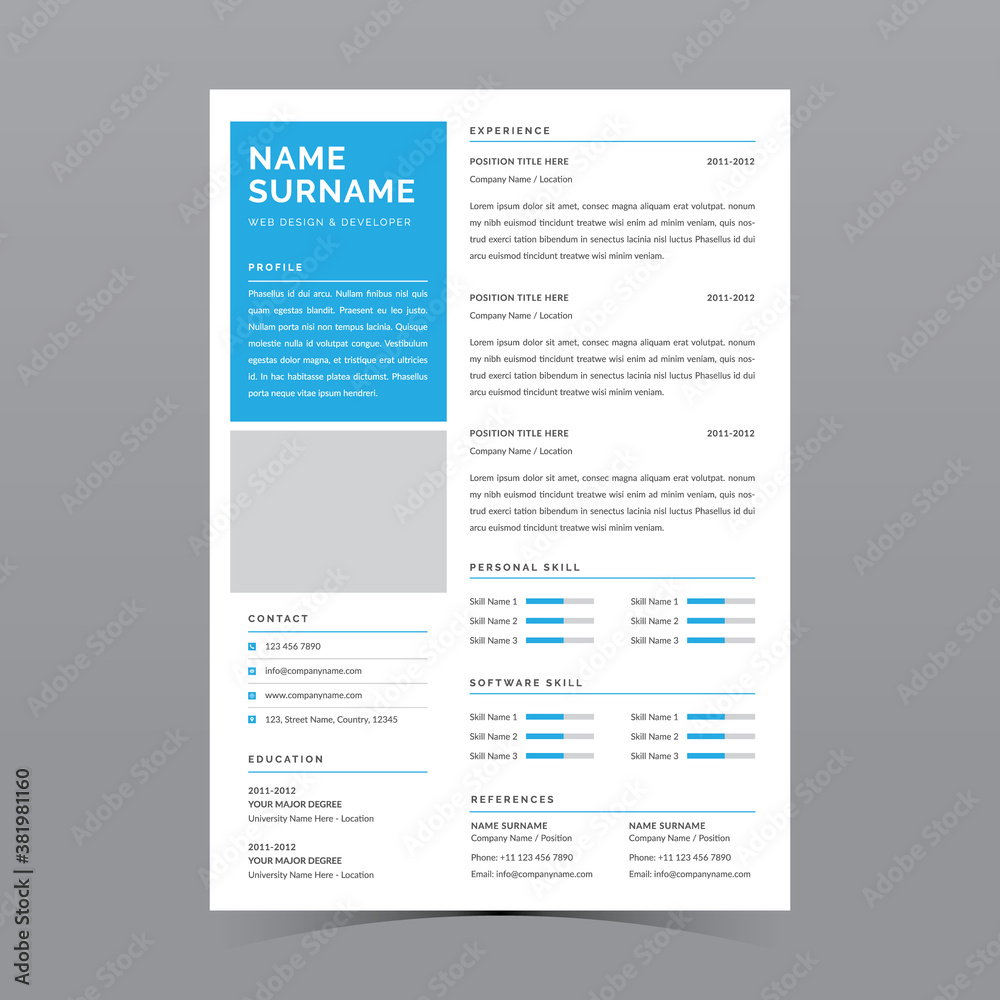 Professional Resume Template Vector Design Professional Resume Template Vector Design