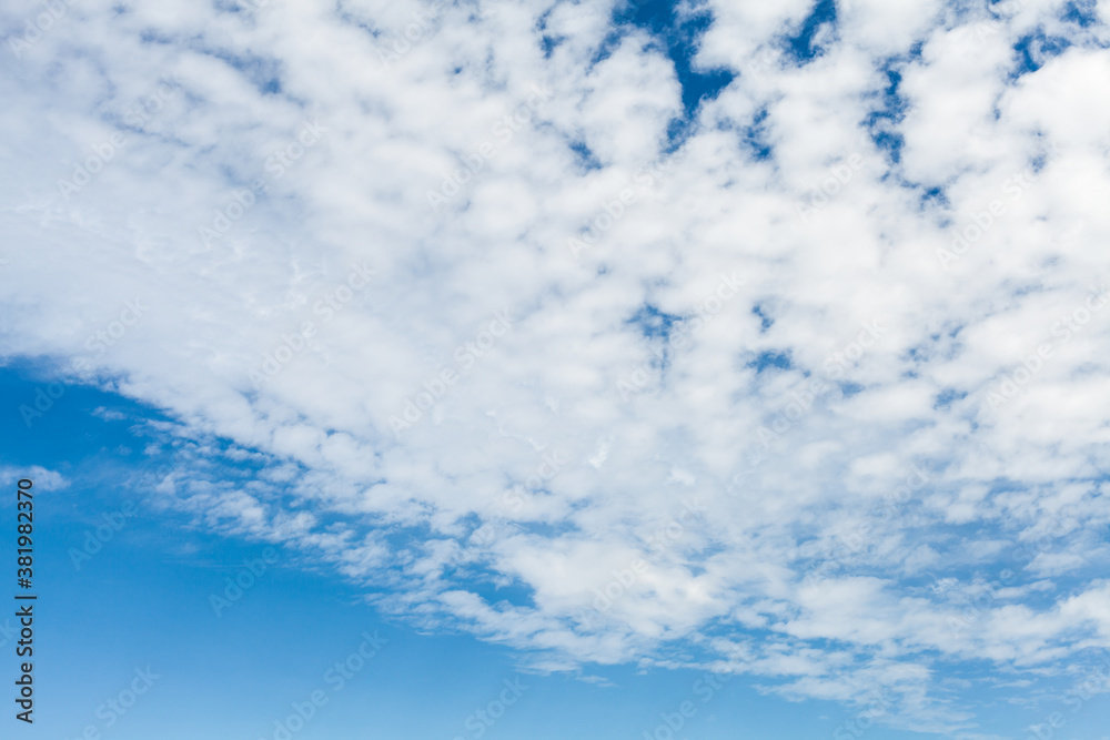 Altocumulus, white clouds layer in blue sky Altocumulus, white clouds layer in blue sky