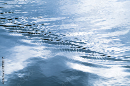 Shiny blue water surface with wavy pattern
