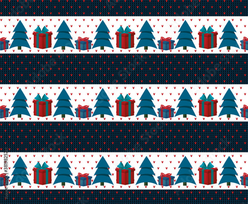 Knitted Christmas and New Year pattern esp 10