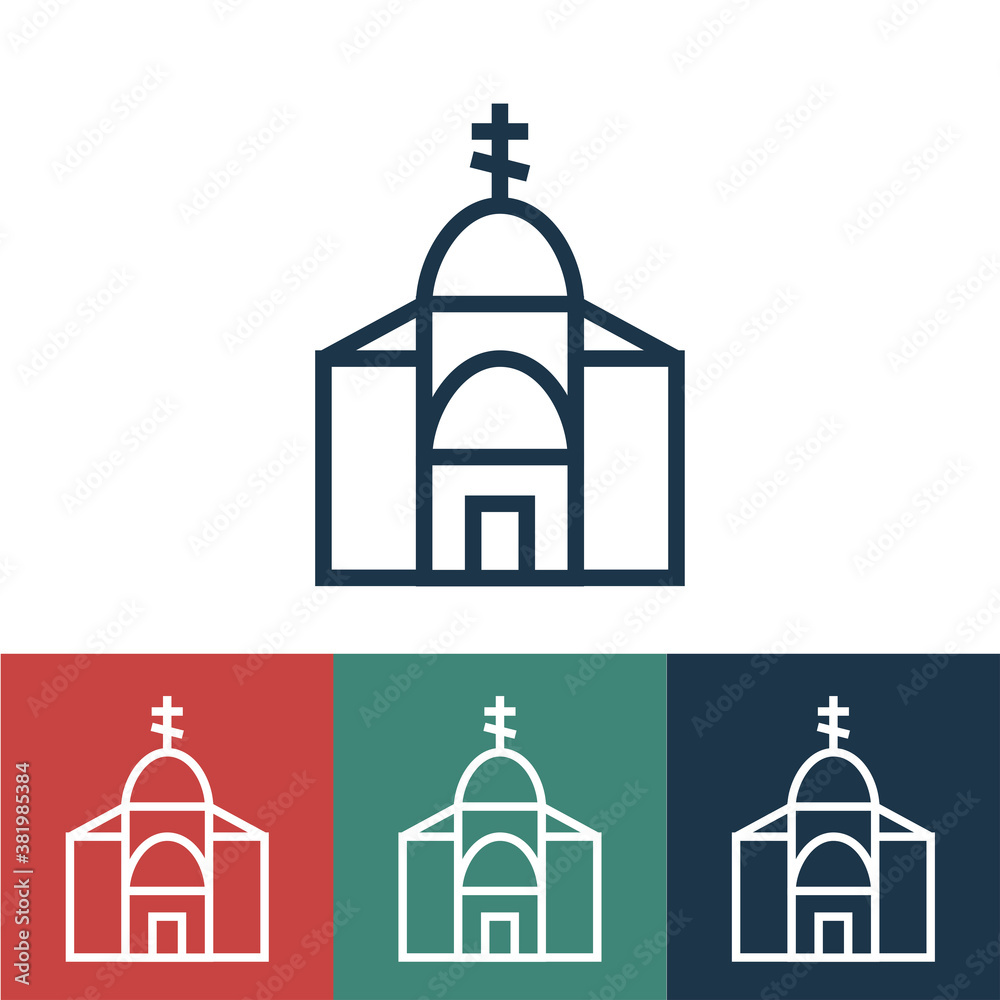 Linear vector icon with church Linear vector icon with church