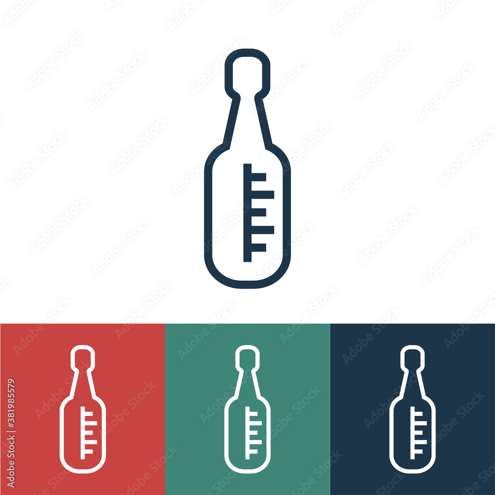 Linear vector icon with thermometer Linear vector icon with thermometer