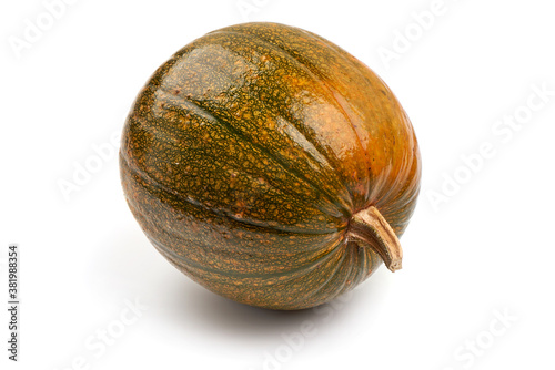 Green pumpkin, isolated on white background
