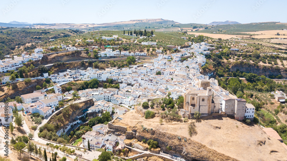 aerial view of setenil de las bodegas town, Spain