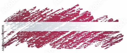 Flag of Latvia, Republic of Latvia. Bright, colorful vector illustration.