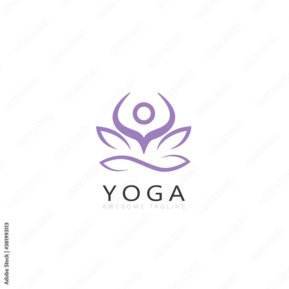 Yoga Logo Design Symbol Template Flat Style Vector Illustration Yoga Logo Design Symbol Template Flat Style Vector Illustration