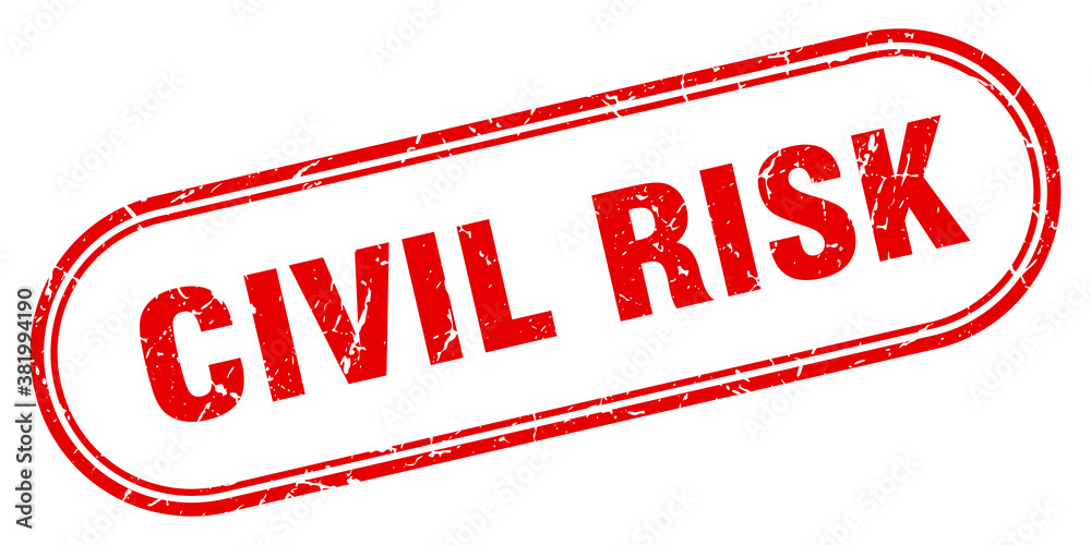 civil risk stamp. rounded grunge textured sign. Label civil risk stamp. rounded grunge textured sign. Label