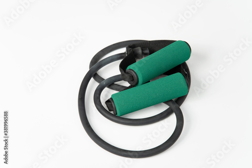 Medium Weight Green Tension Bands, for Fitness Training in Gym.