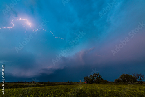 Lightning strikes in southern Kansas