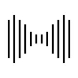 striped sound wave icon, vector illustration