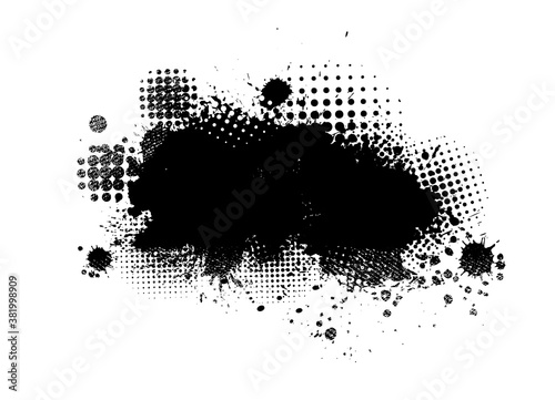 Black blot. Grunge Design Element. Brush Strokes. Vector illustration