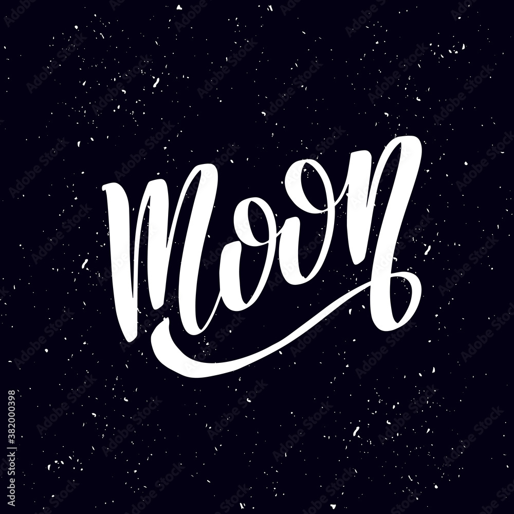 Moon. Great vector stock calligraphy illustration for handmade