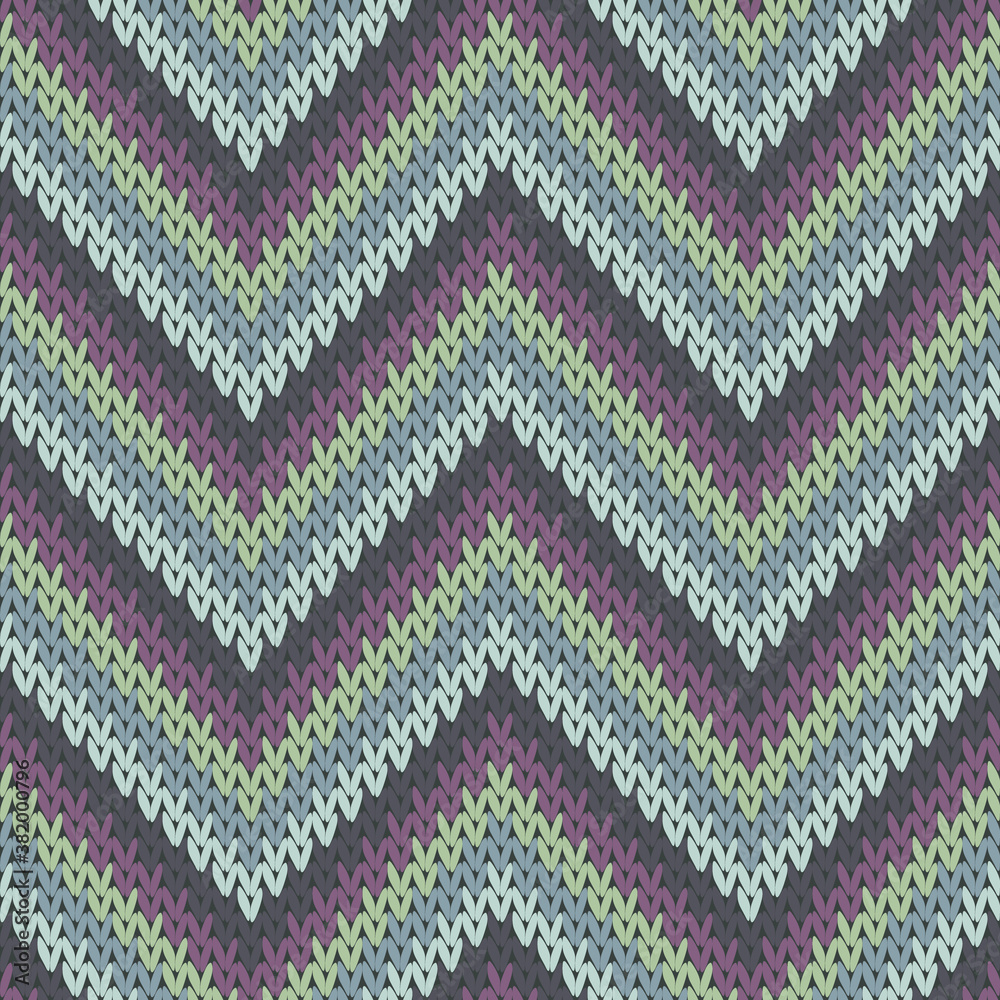 Close up zigzag chevron stripes christmas knit Close up zigzag chevron stripes christmas knit