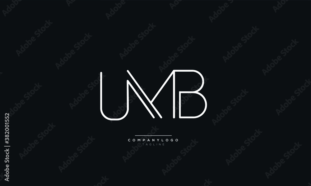 UMB Letter Business Logo Design Alphabet Icon Vector Monogram