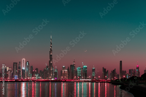 Dubai Skyline at Dusk.