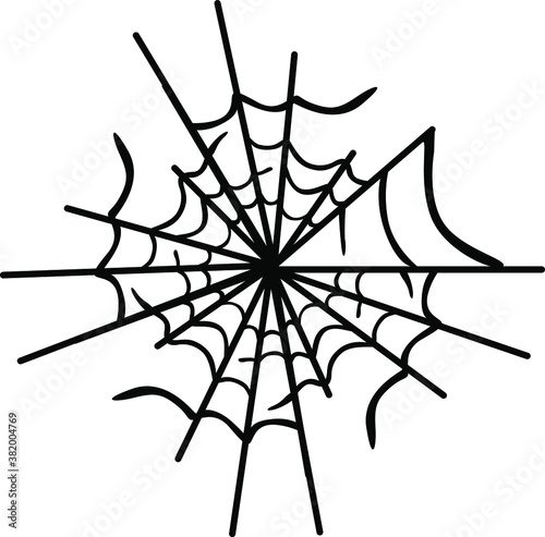 Simple Vector Design of a Web in Black