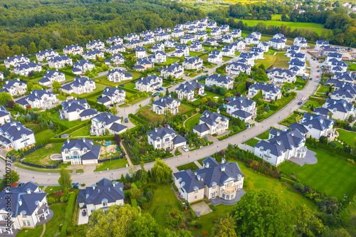 Fotografie, Obraz Aerial Images of a Beautiful High End Neighborhood