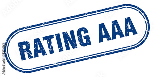 rating aaa stamp. rounded grunge textured sign. Label