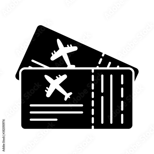 boarding passes icon, silhouette style