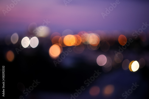 Bokeh background. Abstract bokeh in the background of the city. Defocused