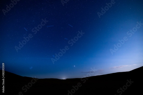 night shot of the stars and Milky Way above rannoch moor, glen etive and Glencoe in the argyll region of the highlands of Scotland during a clear bright night in autumn © Andy Morehouse