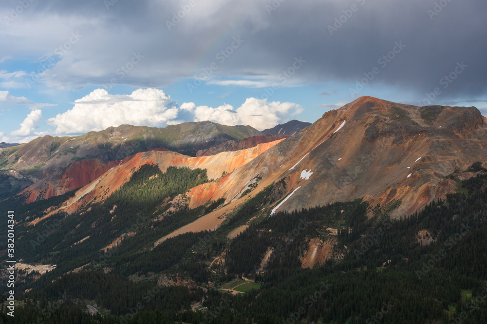 Red mountain and clouds - storm approaching