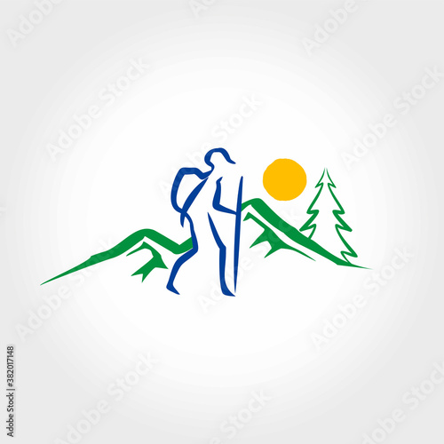 Basic line drawing trekking