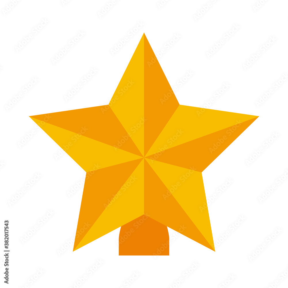 christmas star icon, flat style