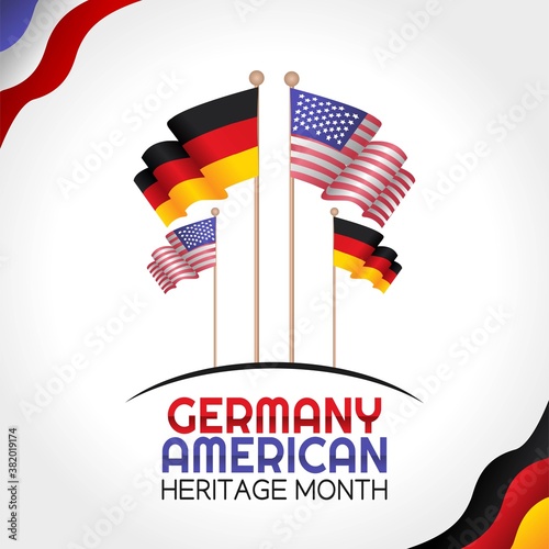 German American Heritage Month Vector Illustration. Suitable for greeting card, poster and banner.