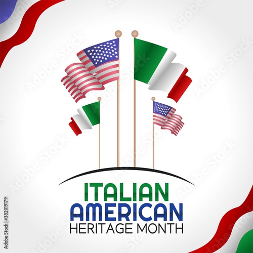 Italian American Heritage Month Vector Illustration . Suitable for greeting card  poster and banner.