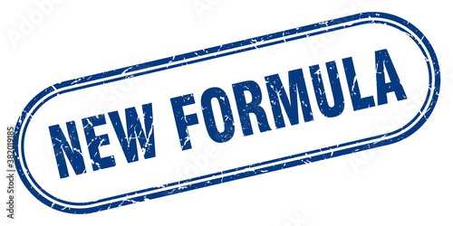 new formula stamp. rounded grunge textured sign. Label
