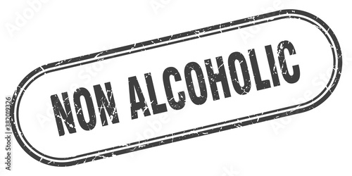 non alcoholic stamp. rounded grunge textured sign. Label