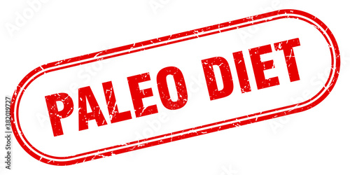 paleo diet stamp. rounded grunge textured sign. Label