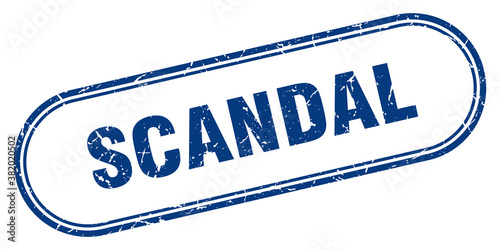 scandal stamp. rounded grunge textured sign. Label