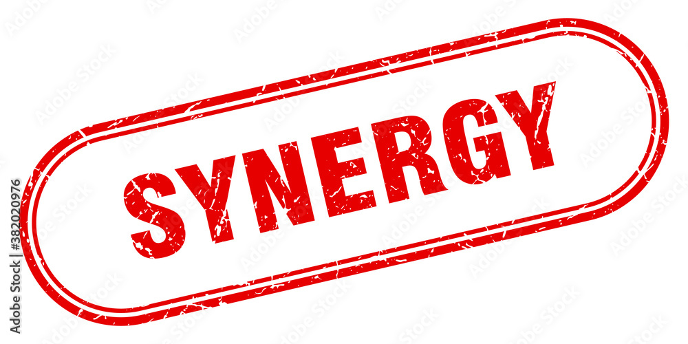 synergy stamp. rounded grunge textured sign. Label synergy stamp. rounded grunge textured sign. Label