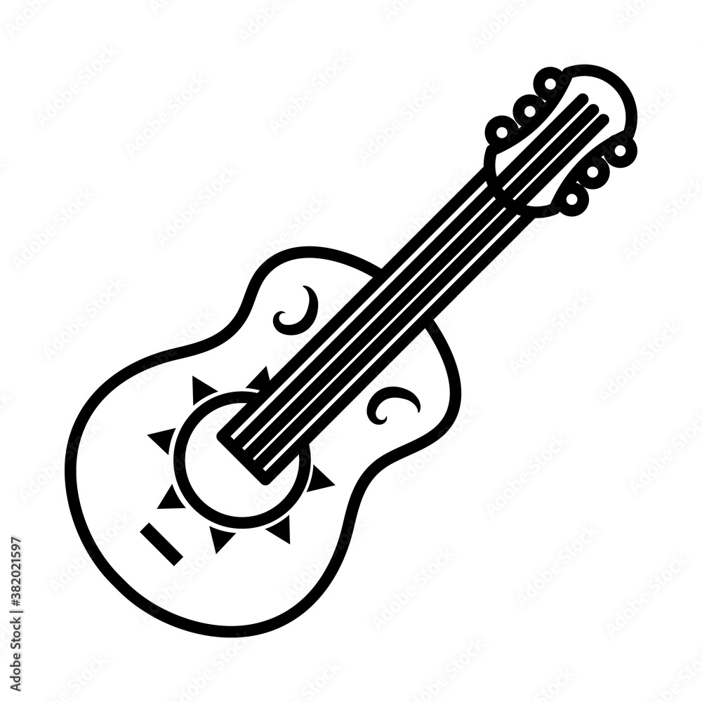 Obraz premium guitar instrument icon, line style