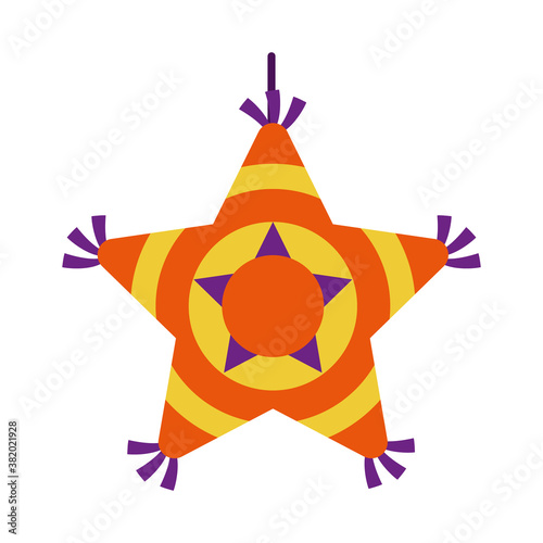 mexican pinata icon, flat style