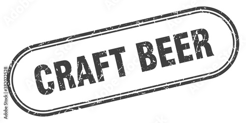 craft beer stamp. rounded grunge textured sign. Label