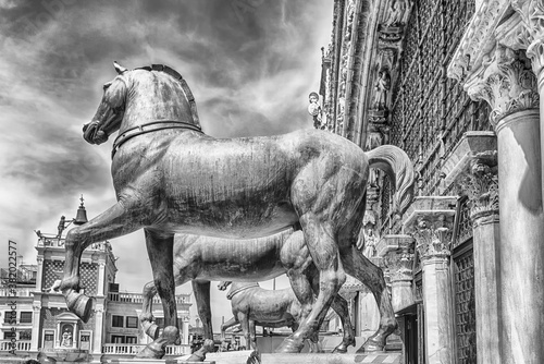 The bronze replica Horses of Saint Mark, Venice, Italy