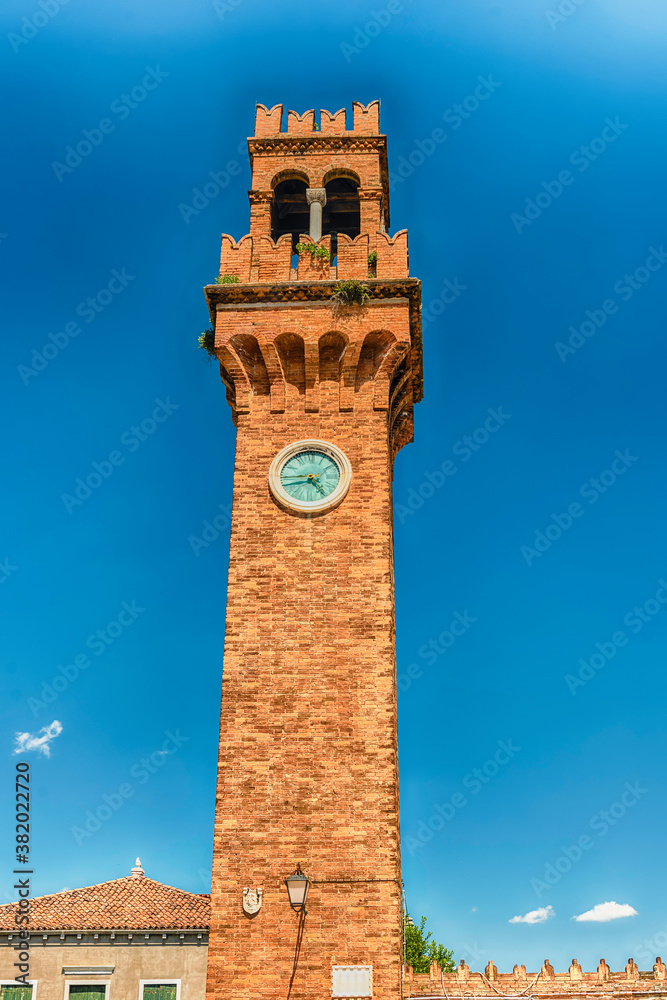 Clocktower on the island of Murano, Venice, Italy